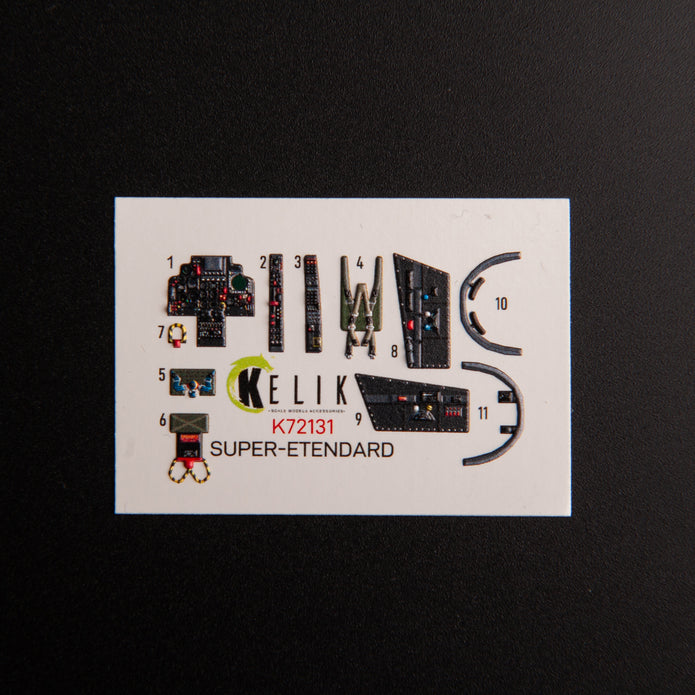 Super Etendard. Interior 3D Decals (for Academy Aircraft model kit) Scale 1:72 KeliK K72131