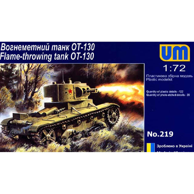 UMT 219 OT-130 Soviet flame-throwing tank Scale 1:72 Plastic Model Tank Kit