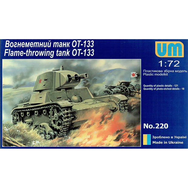 UMT 220 OT-133 Soviet flame-throwing tank Scale 1:72 Plastic Model Tank Kit