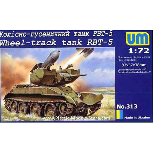 UMT 313 RBT-5 Soviet wheel-track tank Scale 1:72 Plastic Model Tank Kit