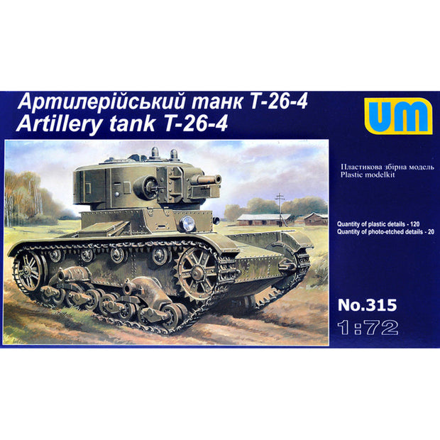 UMT 315 Artillery tank T-26-4 Scale 1:72 Plastic Model Tank Kit