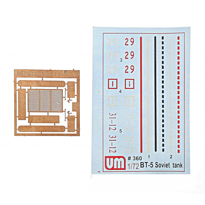 UMT 360 BT-5 wheel-track tank with cylindrical turret Scale 1:72 Plastic Model Tank Kit