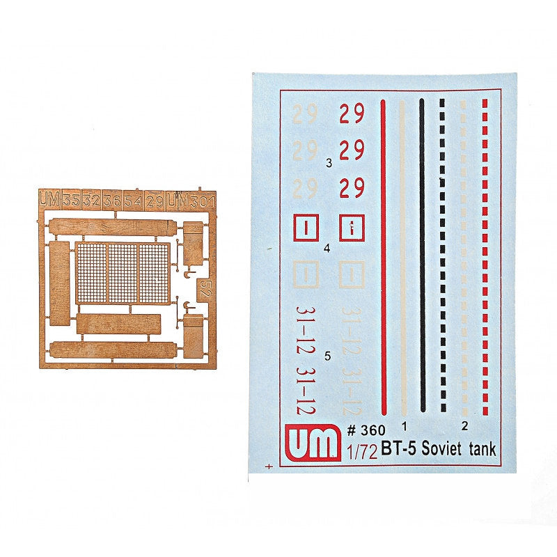 UMT 360 BT-5 wheel-track tank with cylindrical turret Scale 1:72 Plastic Model Tank Kit