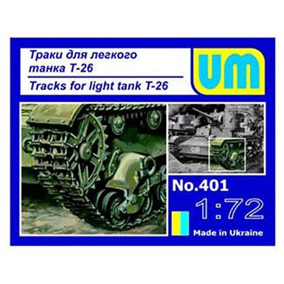 UMT 401 T-26 light tank tracks Scale 1:72 Plastic Model Tank Kit