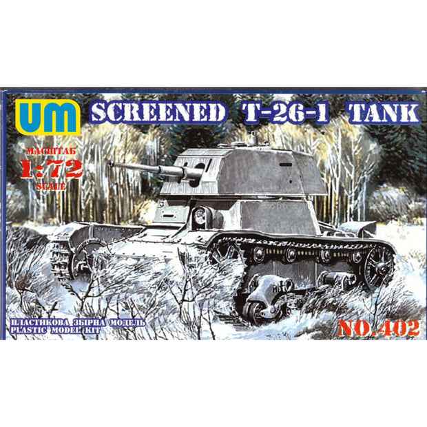 UMT 402 T-26-1E Soviet light tank Scale 1:72 Plastic Model Tank Kit