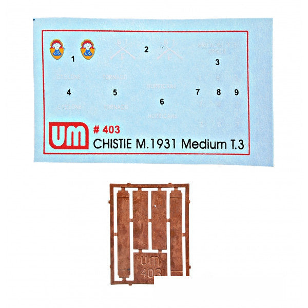 UMT 403 Christie T-3 tank Scale 1:72 Plastic Model Tank Kit