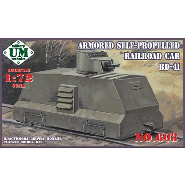 UMT 603 Armored self-propelled railroad car BD-41 Scale 1:72 Plastic Model Armoured Wagon Kit