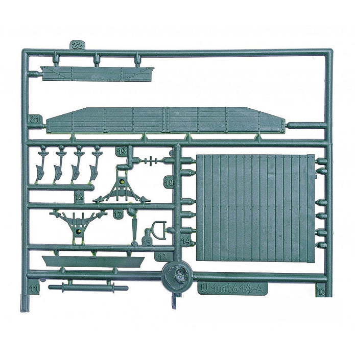UMT 614 Biaxial 20 ton platform Scale 1:72 Plastic Model Armoured Wagon Kit