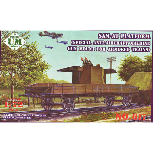 UMT 617 SAM-AT platform Scale 1:72 Plastic Model Armoured Wagon Kit
