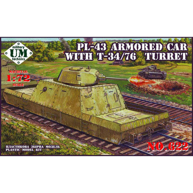 UMT 622 PL-43 armored car with T-34/76 turret Scale 1:72 Plastic Model Armoured Wagon Kit
