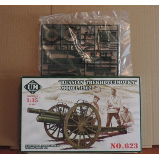 UMT 623 "Russian Trekhdyujmovka" 3inch gun, model 1902 Scale 1:72 Plastic Model Artillery Kit