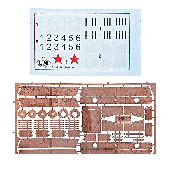 UMT 629 PL-43 armored car with T-34 turret, 1941 year Scale 1:72 Plastic Model Armoured Wagon Kit