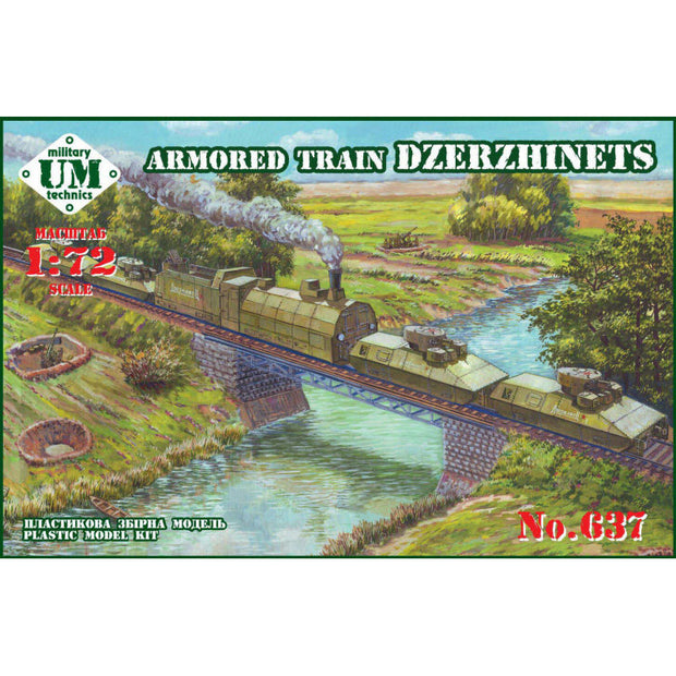 UMT 637 Wholesale: Armored train 'Dzerzhinets' Scale 1:72 Plastic Model Armoured Train Kit