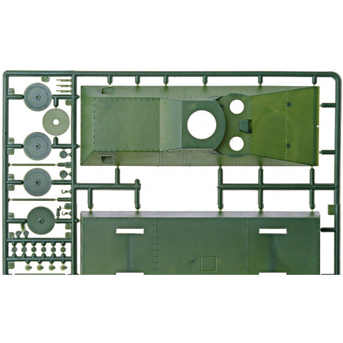 UMT 641 T-28 tank on rails (armored platform) Scale 1:72 Plastic Model Armoured Wagon Kit