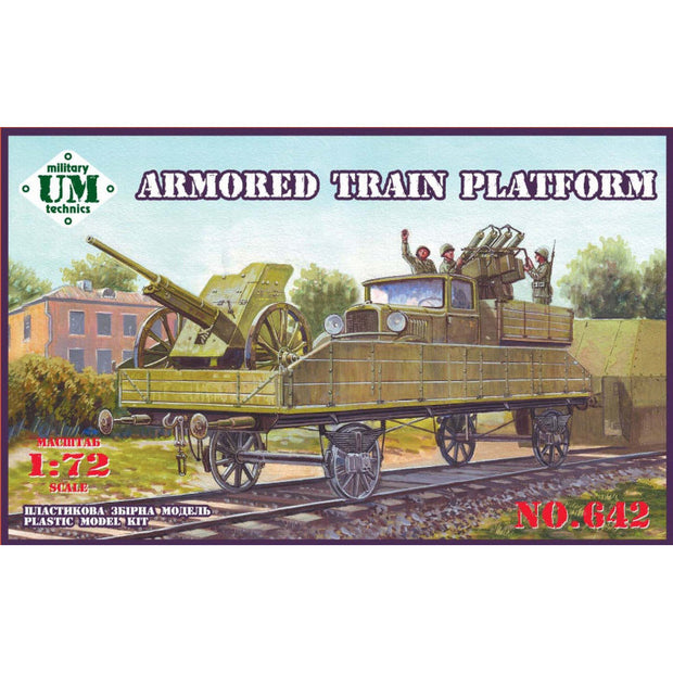 UMT 642 Armored train platform Scale 1:72 Plastic Model Armoured Train Kit