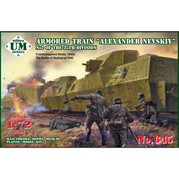 UMT 645 Armored train "Alexander Nevskiy" РІвЂћвЂ“2 of the 25th division (The battle of Stalingrad 1942) Scale 1:72 Plastic Model Armoured Train Kit
