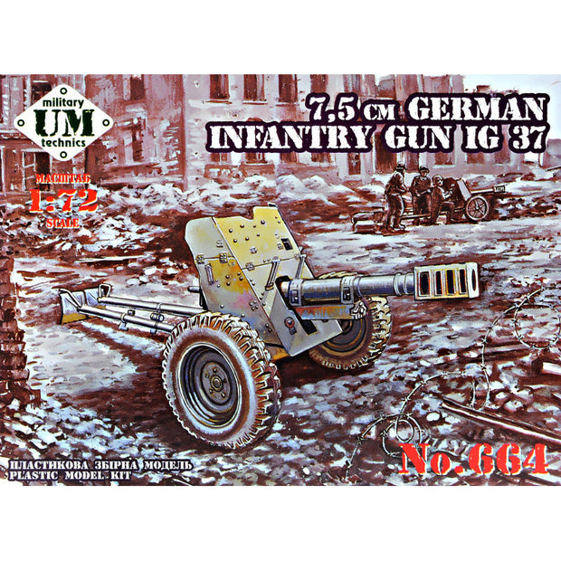 UMT 664 75 mm German infantry gun IG 37 Scale 1:72 Plastic Model Artillery Kit