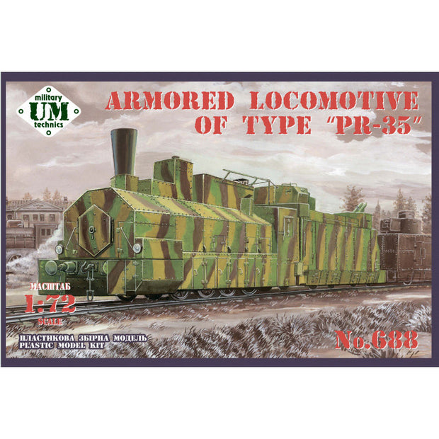 UMT 688 Armored locomotive of type "PR-35" Scale 1:72 Plastic Model Armoured Train Kit