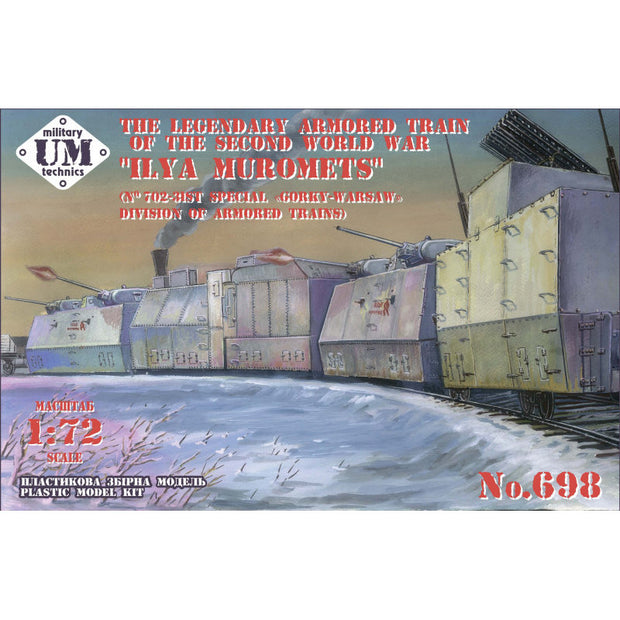 UMT698 "Ilya Muromets" the legendary armored train of the second WWII Scale 1:72 Plastic Model Armoured Train Kit