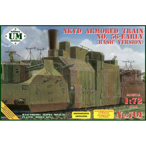 UMT701 NKVD No,56 - Early, Armored train (basic version) Scale 1:72 Plastic Model Armoured Train Kit